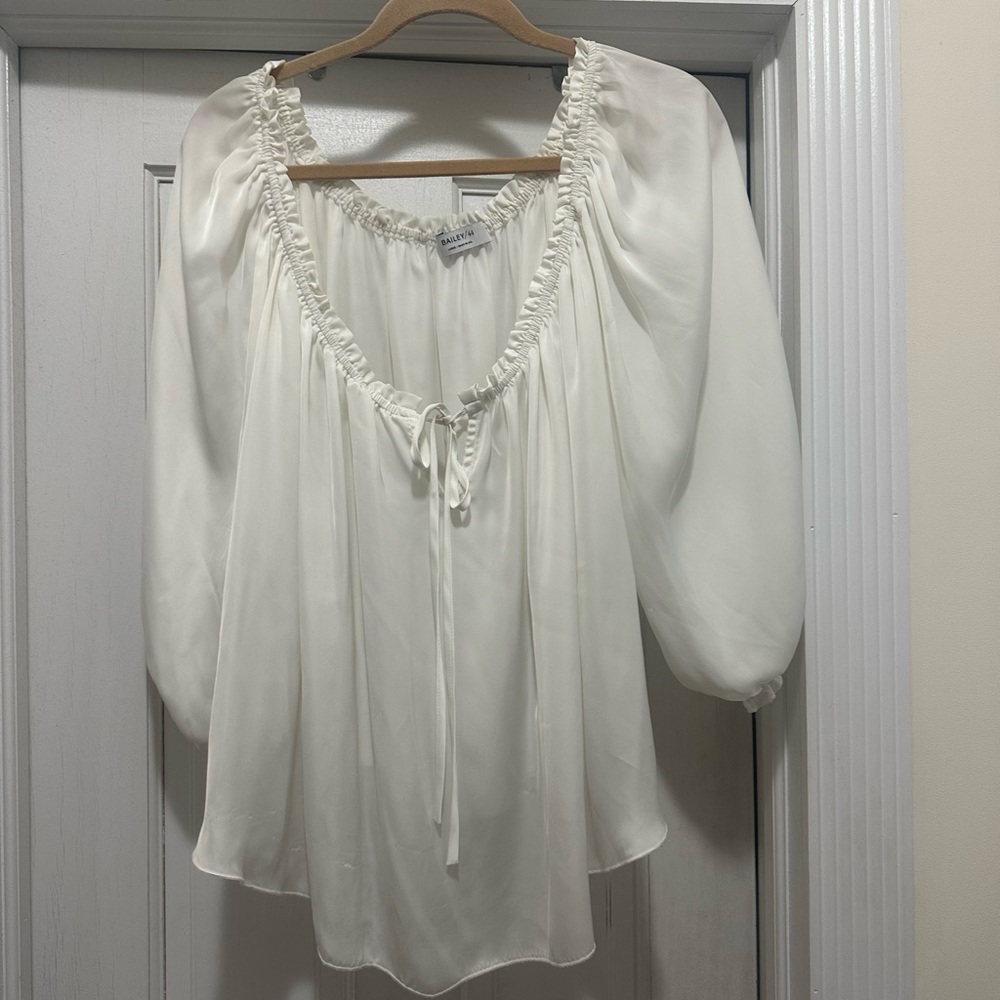 Bailey 44 white, blouson peasants blouse